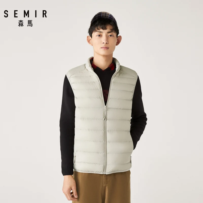 Semir 2019 Зимний новый мужской жилет со стоячим воротником короткий параграф