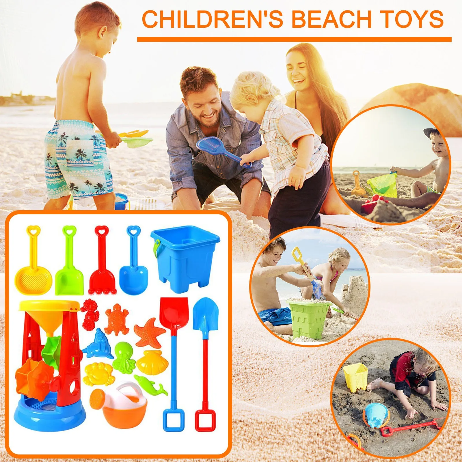 

17 Piece Beach Toy Sand Set Sand Play Sandpit Toy Summer Outdoor Toy Toys Juguetes Playa Jouet Plage Пляжные Игрушки Для Пляжа