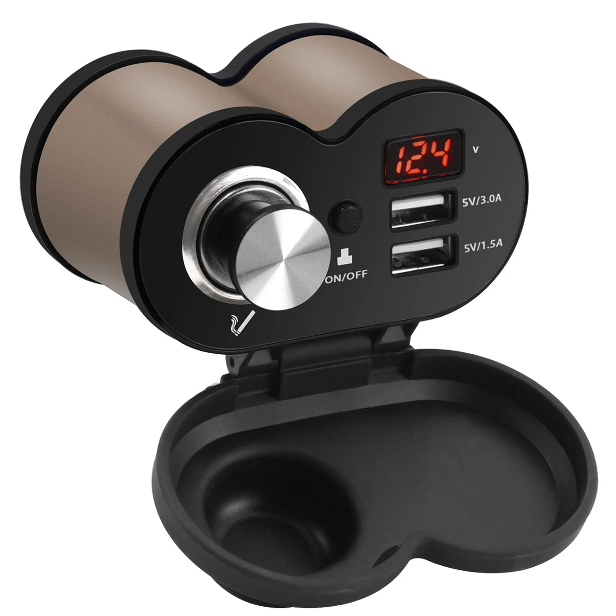 

Waterproof Car Charger Motorcycle Charger Cigarette Lighter Dual USB Charger With Connector Cable Handlebar Bracket Dropshipping