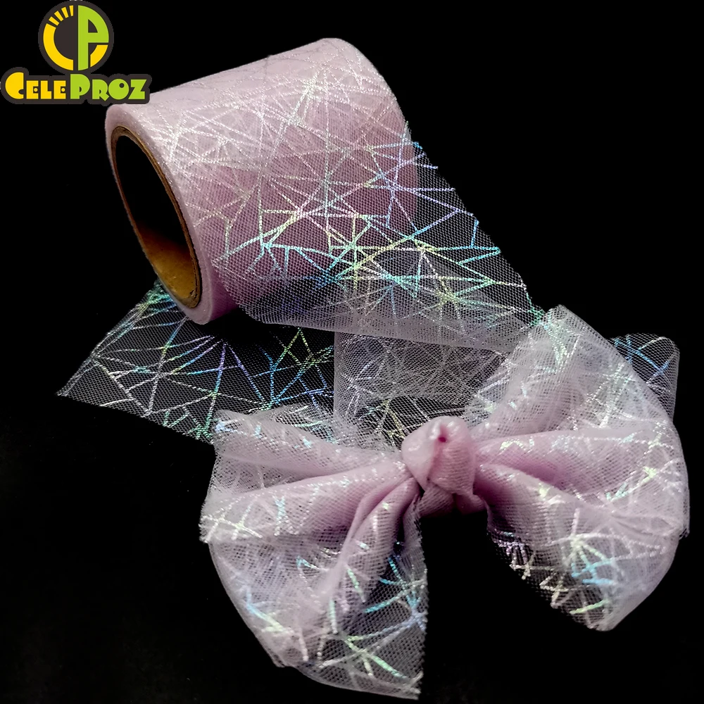 Радужная Тюлевая лента 6 см 8 волшебные цветные сетчатые линии органза для Illurory
