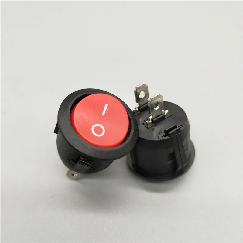 

Маленький круглый Кулисный переключатель для лодки, 5 шт., диаметр KCD1-105, черный, белый, красный, 2-контактный 3-контактный кулисный переключатель включения-выключения
