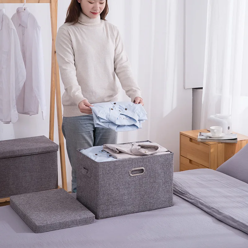 Складная Большая коробка для хранения из хлопка и льна детская игрушка