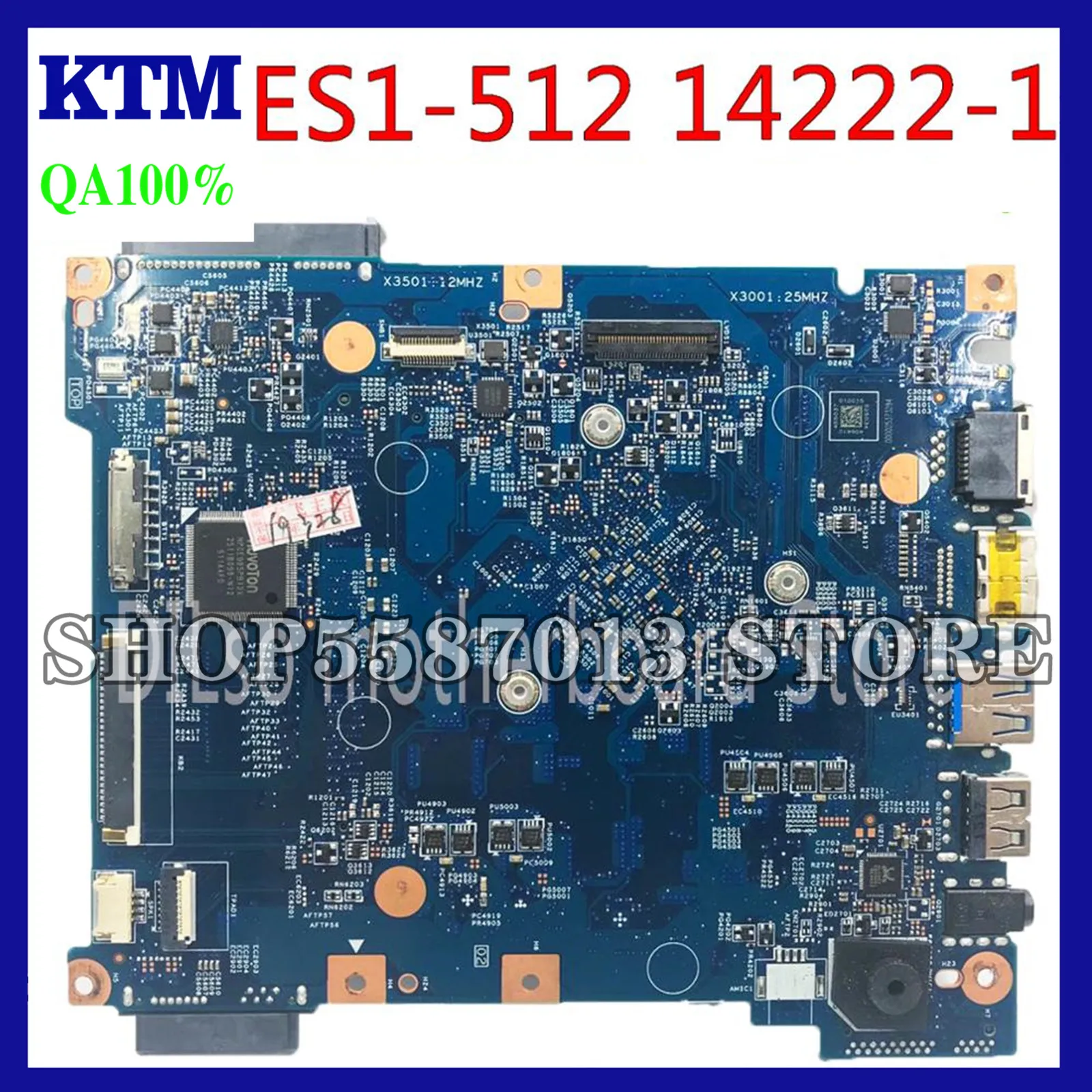 

KEFU ES1-512 14222-1 For Acer aspire ES1-512 NBMRW11003 Laptop Motherboard Dual-core CPU EA53-BM EG52-BM Test work 100% original