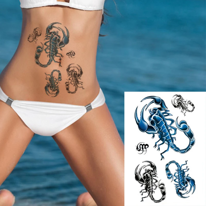 Водостойкая Временная тату-наклейка в стиле аниме на руку плечо грудь Скорпион