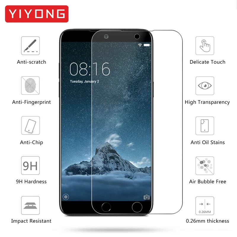 YIYONG 2.5D прозрачное стекло для Meizu 15 Plus Lite M15 X8 V8 закаленное стекло Защита экрана для Meizu 16 16th Plus 16X16X8 стекло