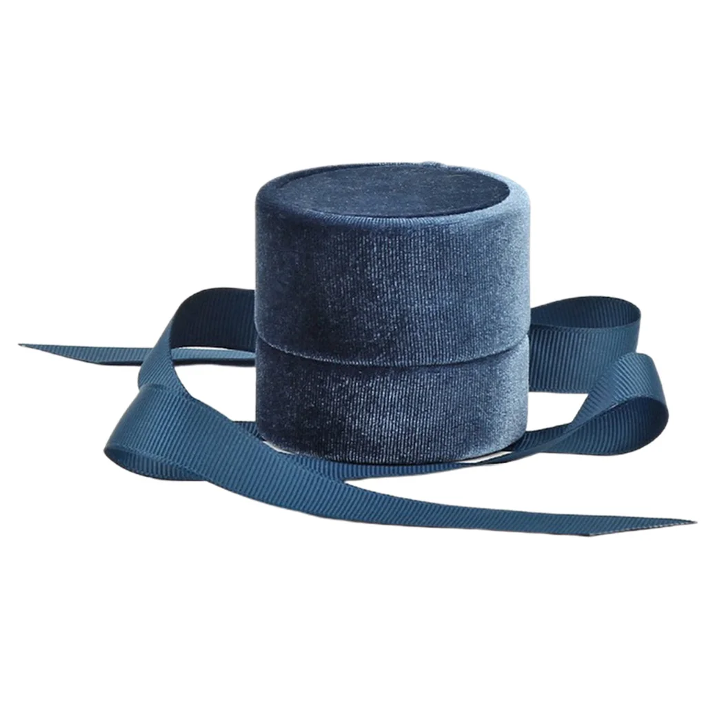 Круглый Бархатный органайзер для ювелирных изделий кольцо ожерелье серьги