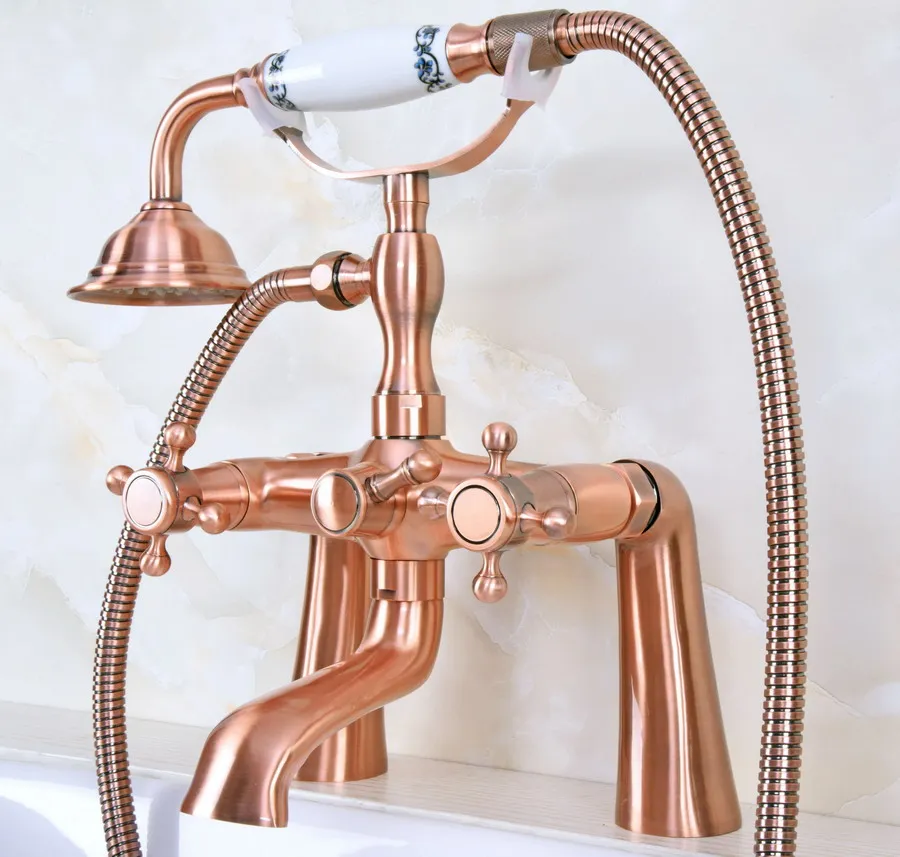 Смеситель для ванны с античным красным медным покрытием|Смесители ванны| |