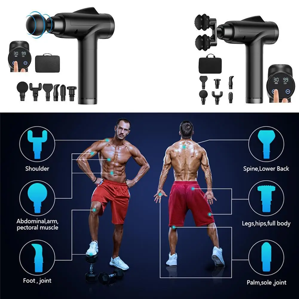 

High Frequency Massage Gun Muscle Relax Body Relaxation Bag Massager Portable Electric With Displa For Fitness Gun Therapy V0L5