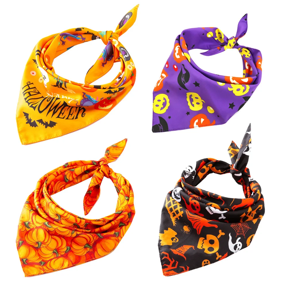 Dog Halloween Collar Bandana Halloween Pet Neckerchief Scarf Neck Scarf for Medium Dogs Cats Grooming Accessories for Pets