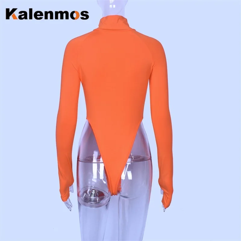 Long Sleeve High Neck Bodycon Jumpsuit Sexy Praty Club Christmas KALENMOS Autumn Winter Women Fashion Casual Slim Fit Bodysuit | Женская