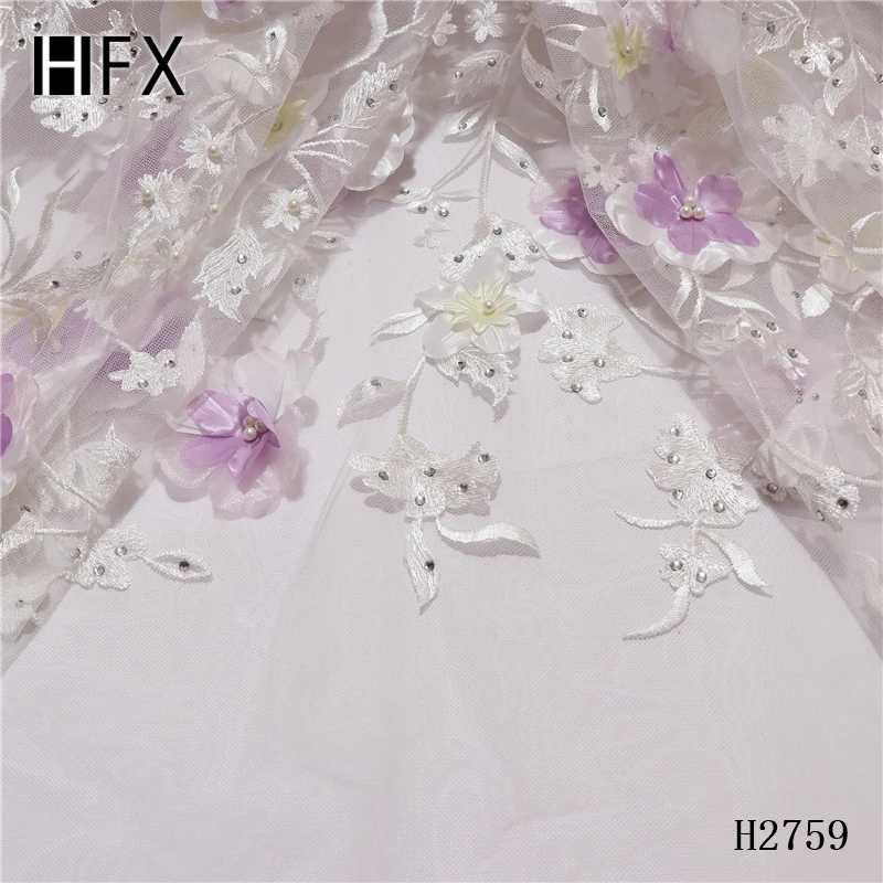 HFX 2019 новый стиль французская сетчатая кружевная ткань 3D цветок африканский тюль