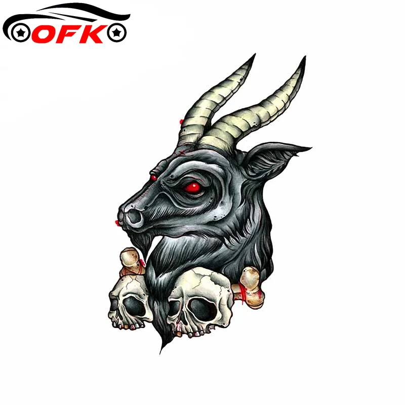

FOK 13cm X 8.8cm for Skull Car Decal Vinyl Material Car Stickers PVC Personality Motorcycle Occlusion Scratch for JDM SUV RV