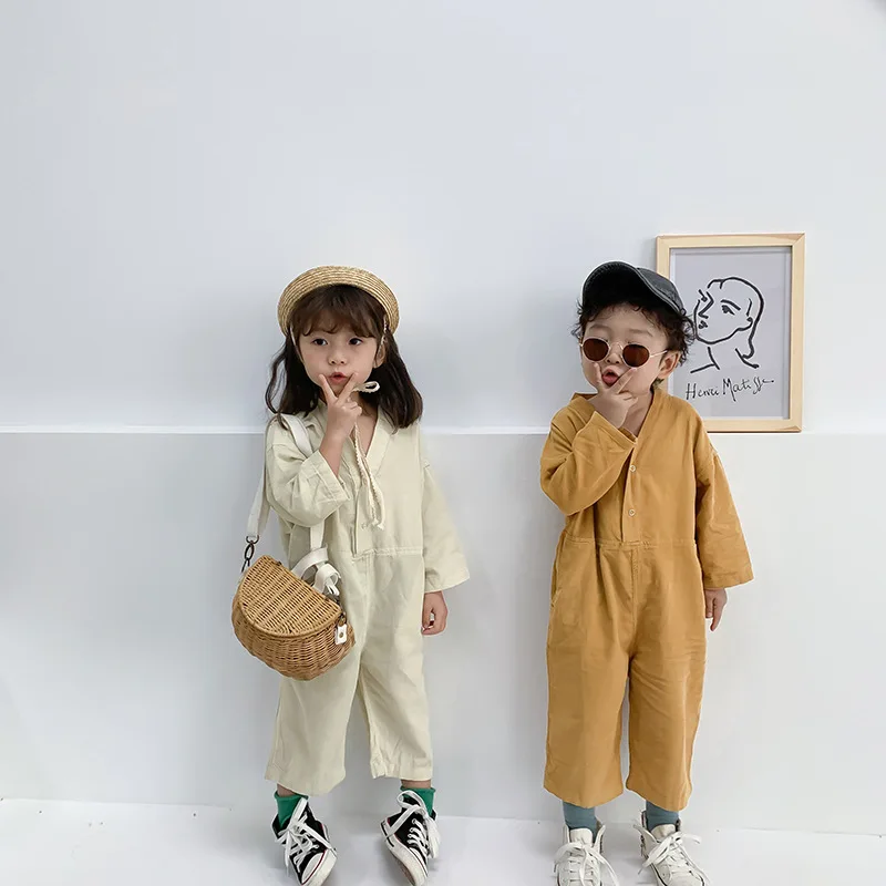 Весенне осенние детские свободные повседневные Комбинезоны 1 6 лет Детские