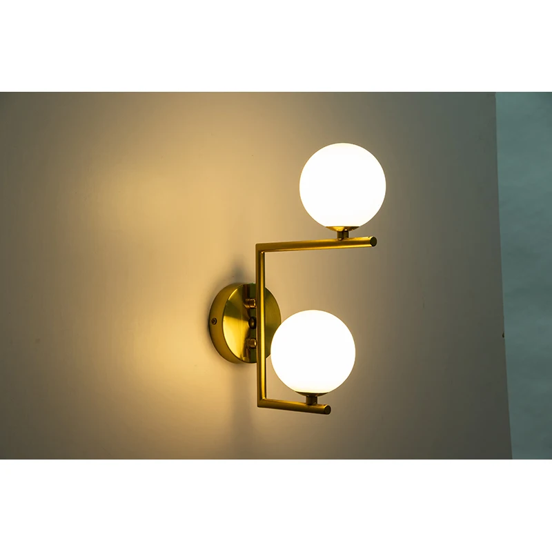 

Nordic Glass Ball LED Wall Light for Bedside Indoor Wall Lamp Sconce With Bulb for Bathroom Mirror Light 110-220V