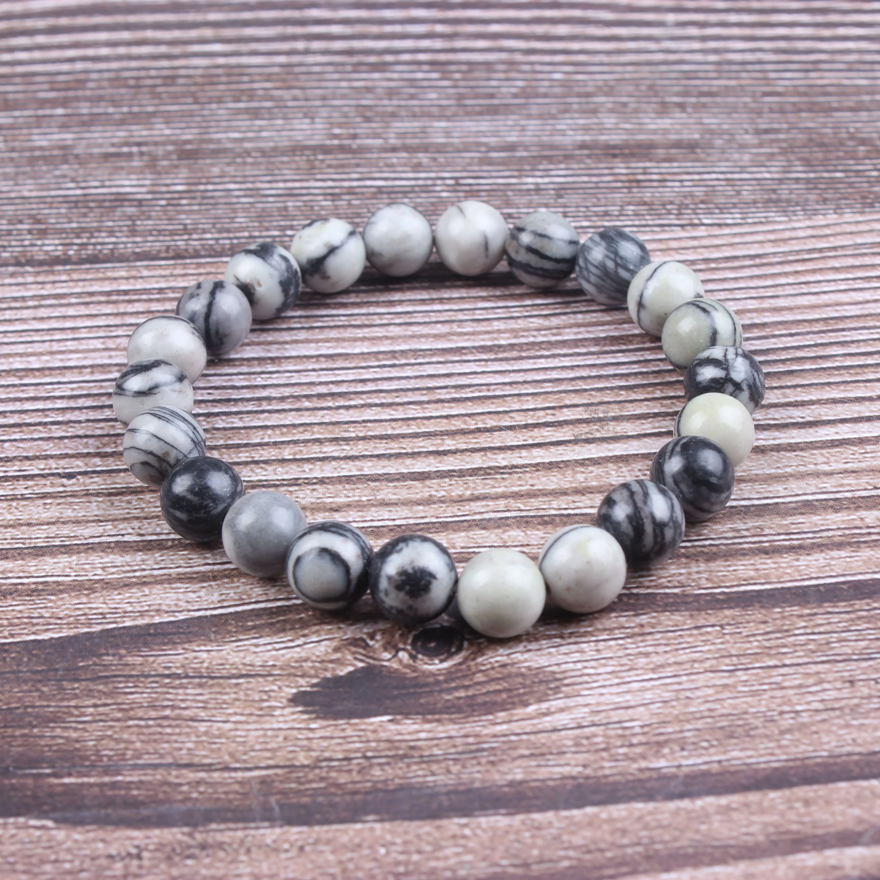 

Fashion jewelry 6 / 8 / 10mm miscellaneous stone bracelet natural jewelry beads are suitable for men's and women's accessories