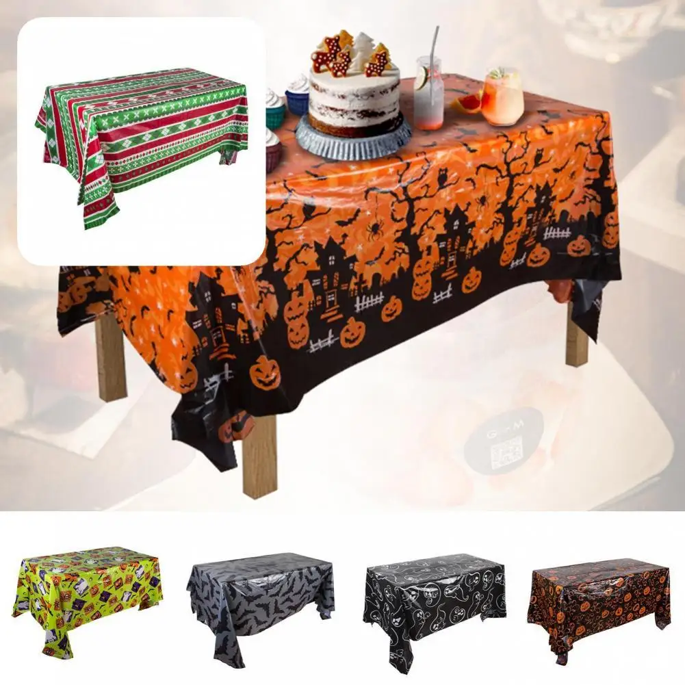 

Nice-looking Sturdy Delicate Halloween Table Cover 10 Styles Tablecloth Eye-catching for Home