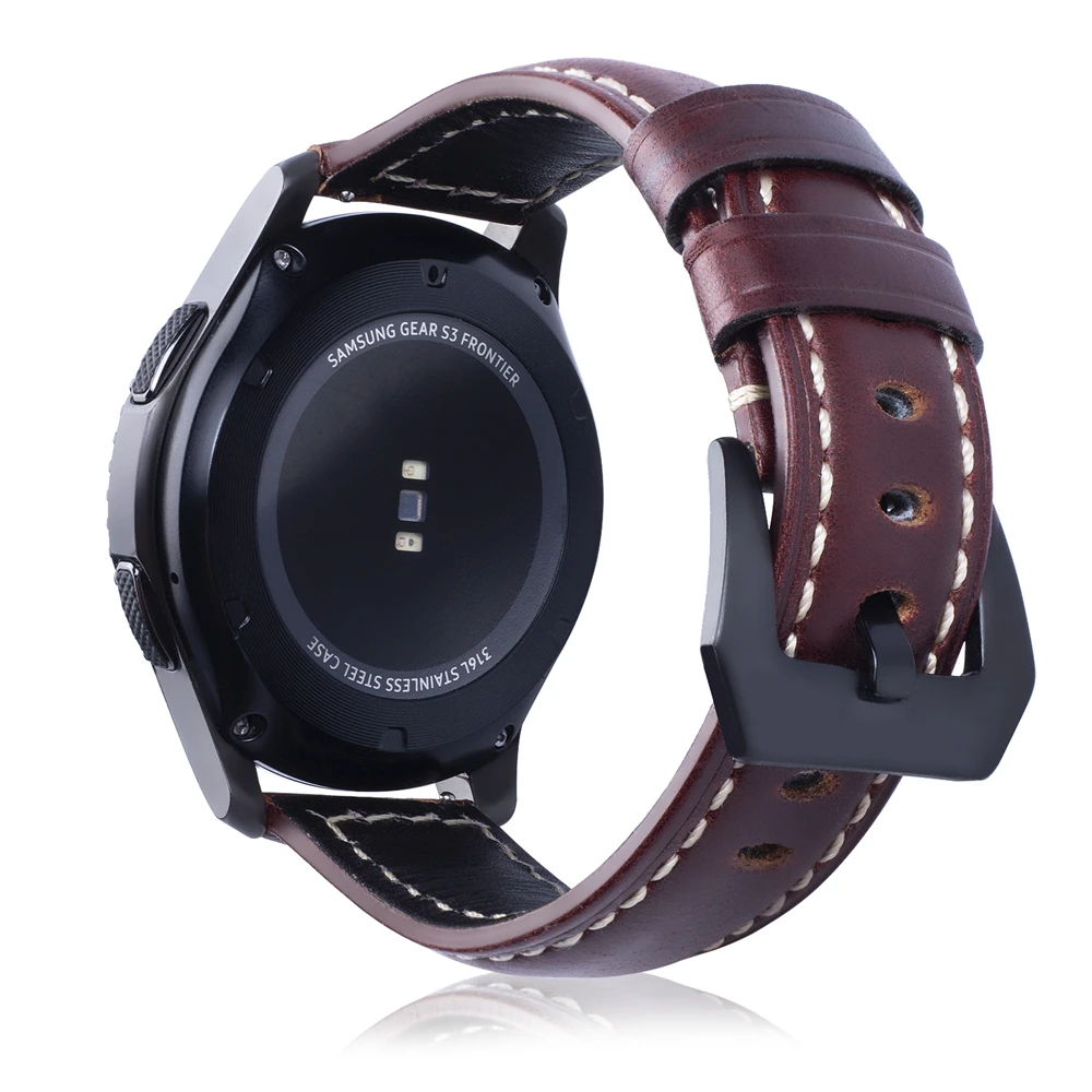 22 мм ремешок для часов Galaxy Watch 46 мм кожаный быстросъемный ремешок браслет для huawei Watch GT Amazfit GTR 47 мм Шестерня S3 ремни