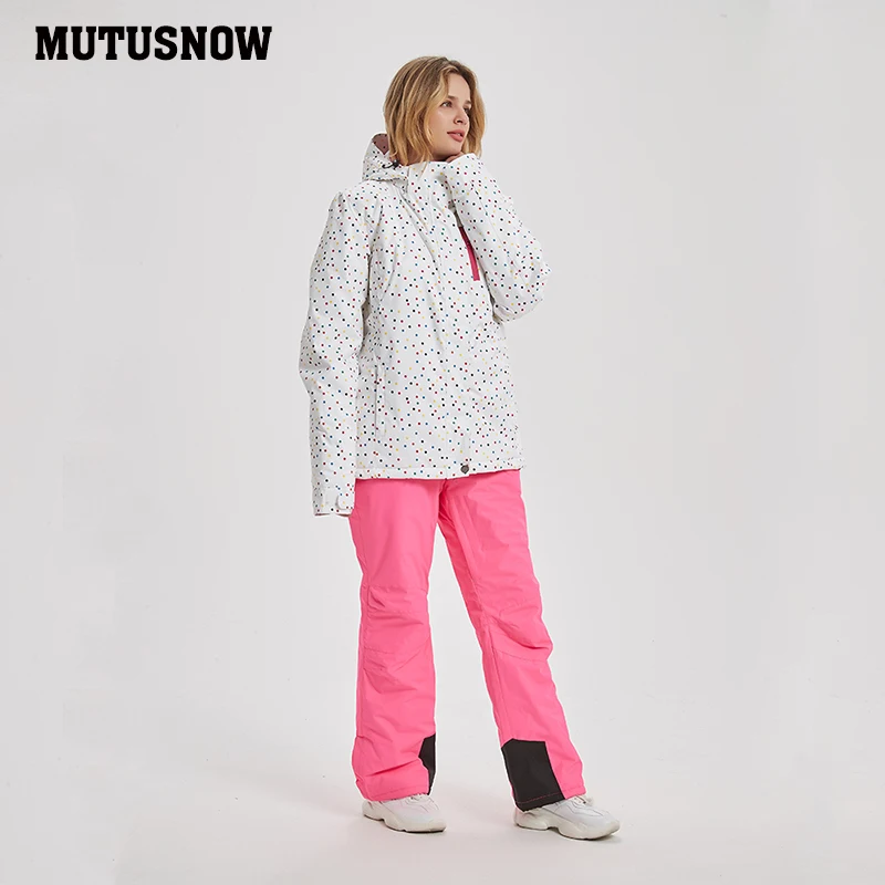 

MUTUSNOW Women Ski Suit Jacket And Pants Windproof Waterproof Winter Jacket Women Ski Trousers Snowboard Sets Outdoor Mountain