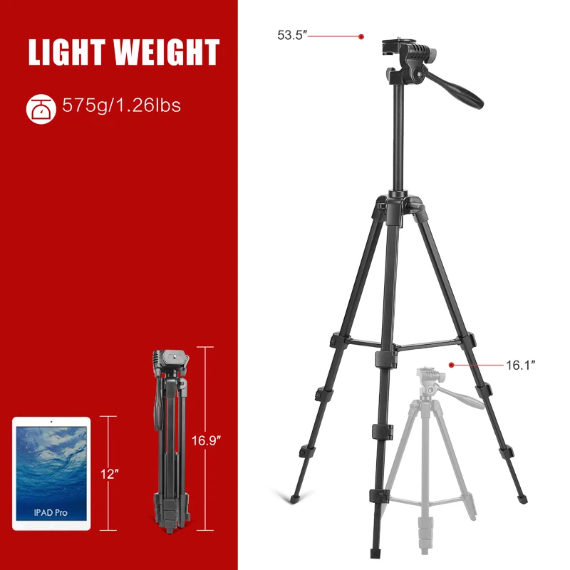 Легкий штатив ZOMEI T90 профессиональный Трипод с дистанционным управлением по Bluetooth