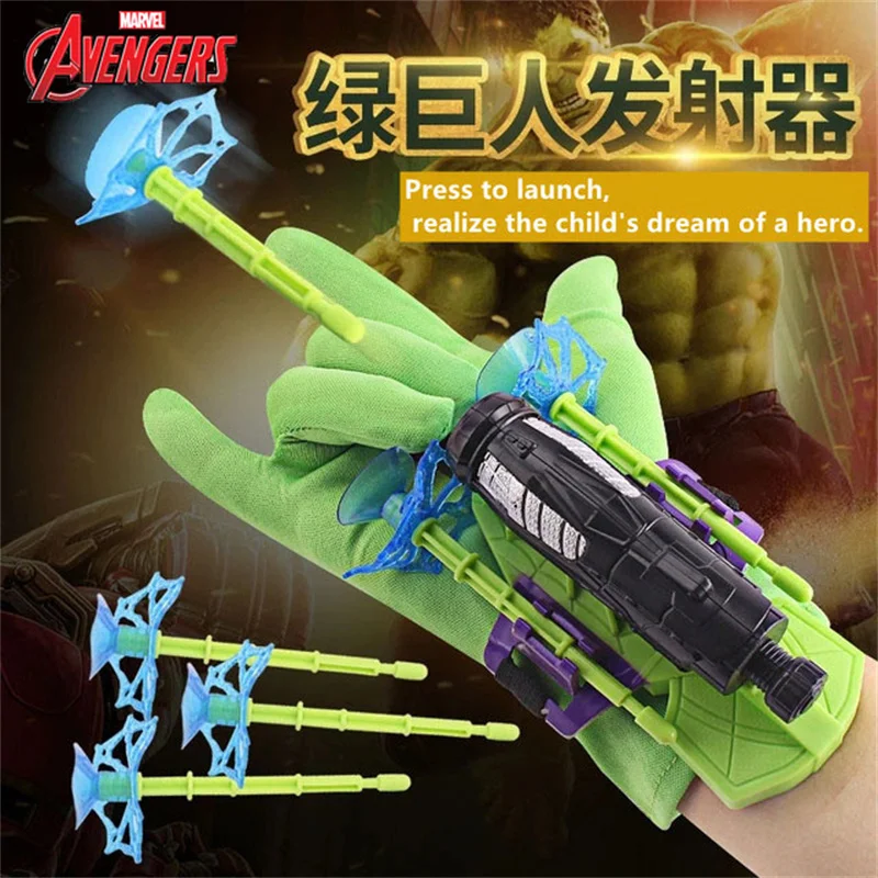 Disney New Spiderman Launcher Cosplay Costume Accessories Hulk Iron Man Captain America Boy Plastic Glove Set Gifts |