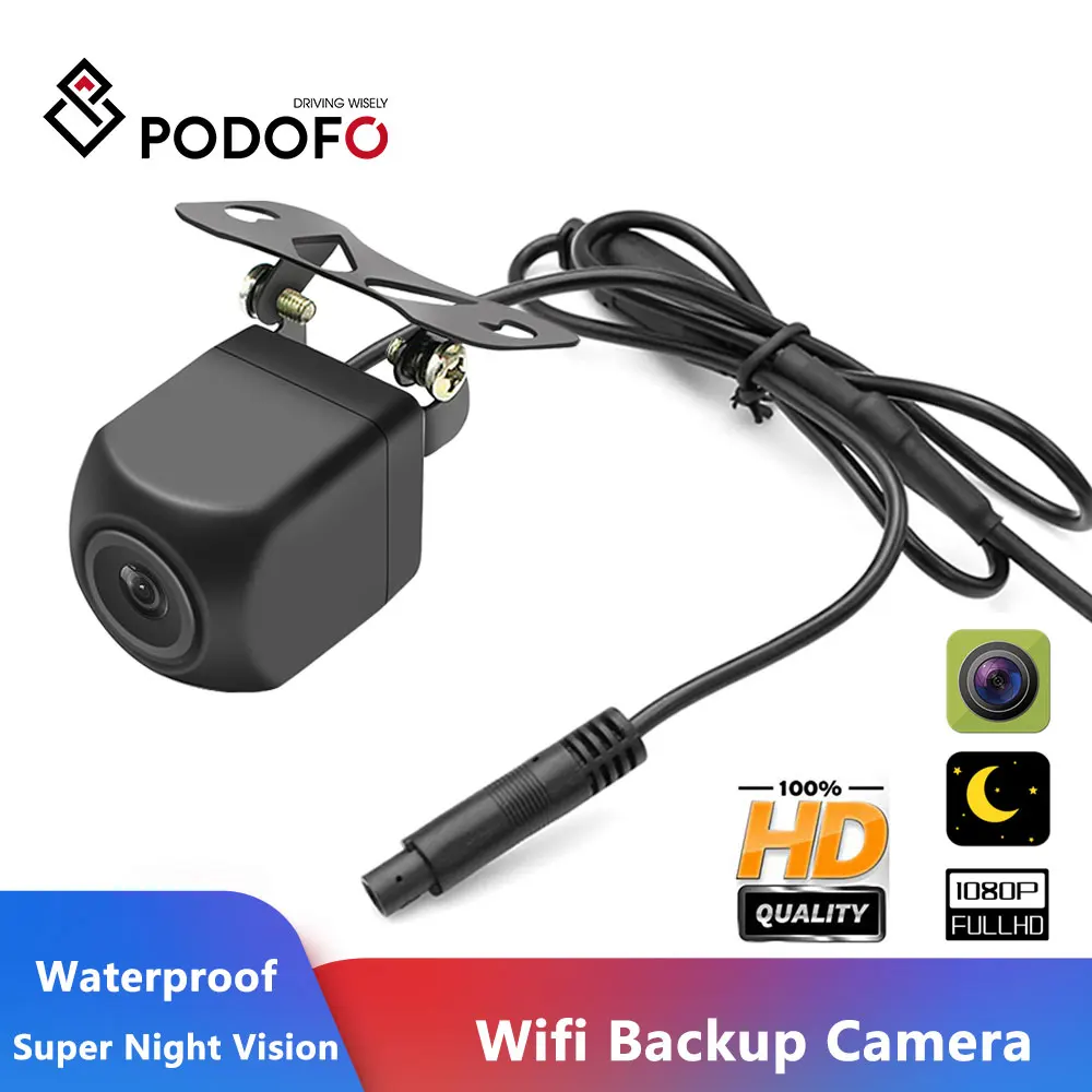 Podofo беспроводная wifi камера заднего вида Автомобильная видеорегистратор HD