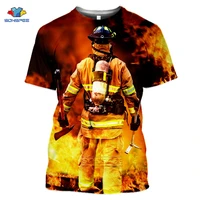 sonspee new firefighter rescue t shirt men police funny summer 3d print casual short sleeve o neck t shirt women tee top clothes