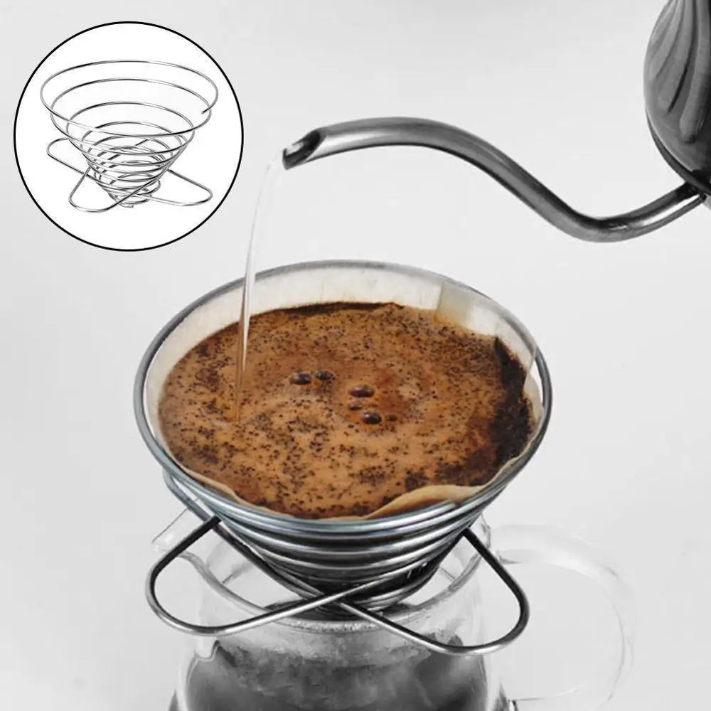 Многоразовое стальное ситечко для кофе чая конусное безбумажное домашнее