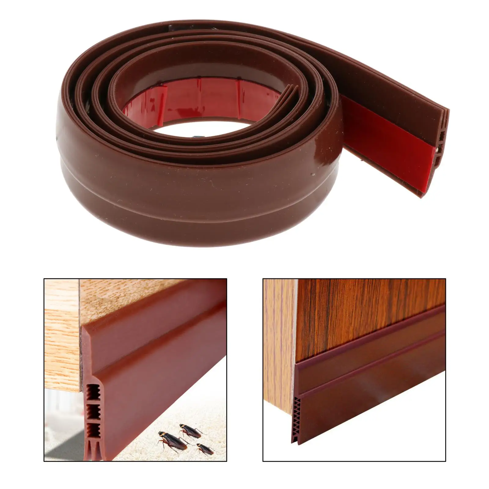 

Waterproof Under Door Sweep Door Draft Stopper Doors Bottom Seal Strip Weather Stripping Rubber Door Gap Sealer