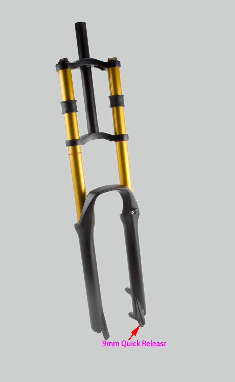 27.5 inch QR 9 mm RYCERZ 27,5/29 дюймов вниз холм Велосипедная вилка 15 мм через ось масло Весна Supension вилка - Цвет: 27.5 inch QR 9 mm