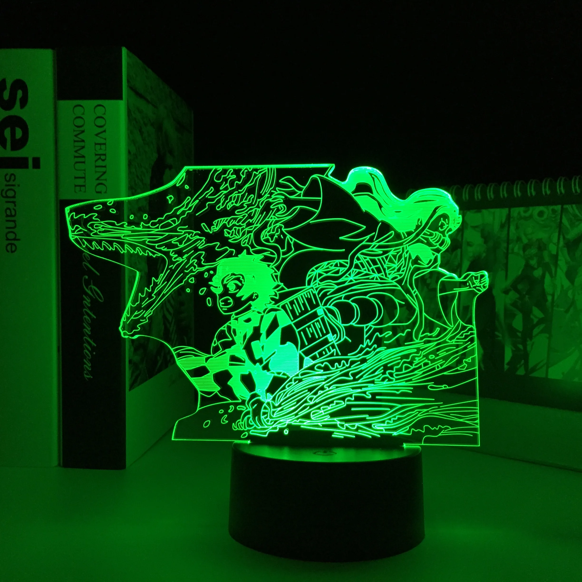 Светодиодный ночсветильник в стиле аниме рассекающий демонов лампа виде 3d для