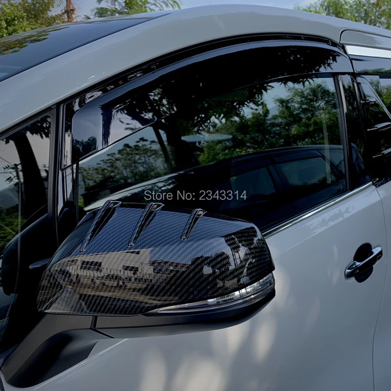 Для Toyota Alphard Vellfire ABS углеродное волокно узор дверное зеркало крышка зеркало заднего вида автомобильные аксессуары