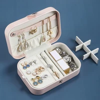 fashion pu leather jewelry storage box women travel earring organizer case necklace ring display holder accessories supplies