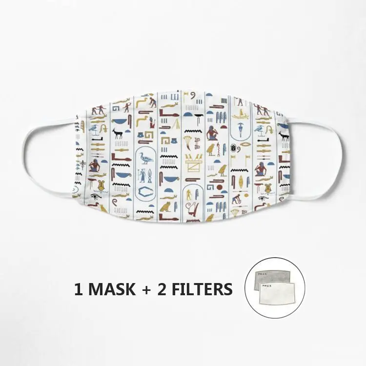 

Pharaoh Hieroglyphs Ancient Civilization Egypt Mask Mask Cartoon Streetwear Mask Print Face Mask Reusable Mascarilla