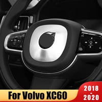 for volvo xc60 2018 2019 2020 stainless steel steering wheel center logo 3d dedicated car sticker covers trim accessories