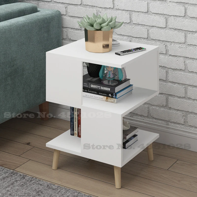 0% H Living room modern coffee table solid wood leg storage floating window mini talk tea bedroom bedside | Мебель