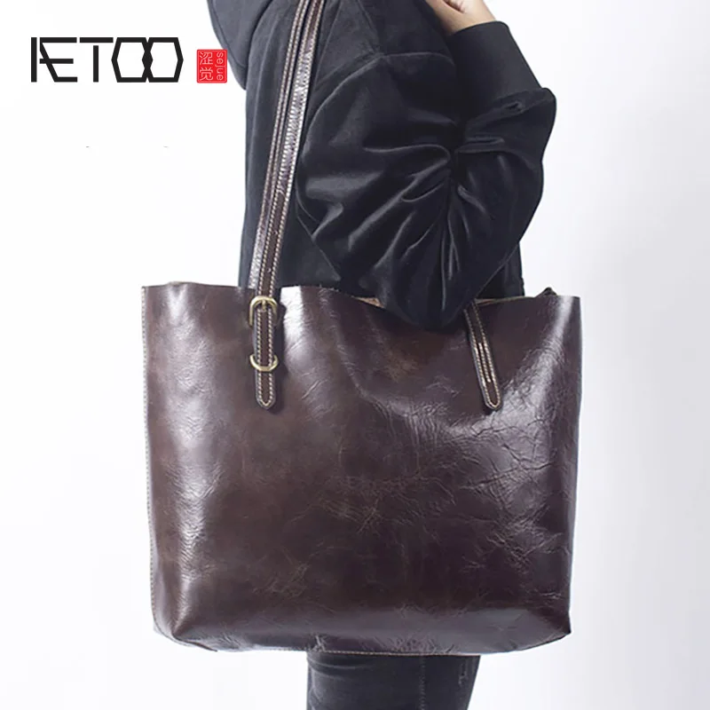 AETOO простая повседневная женская кожаная сумка на одно плечо сумка| |