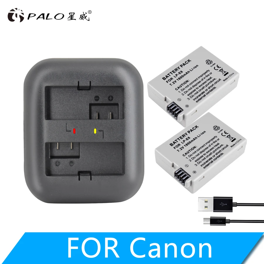 

LPE8 Battery LP-E8 lp e8 Camera Battery 1800mAh + LPE8 charger for Canon 550D 600D 650D 700D X4 X5 X6i X7i T2i T3i T4i T5i DSLR