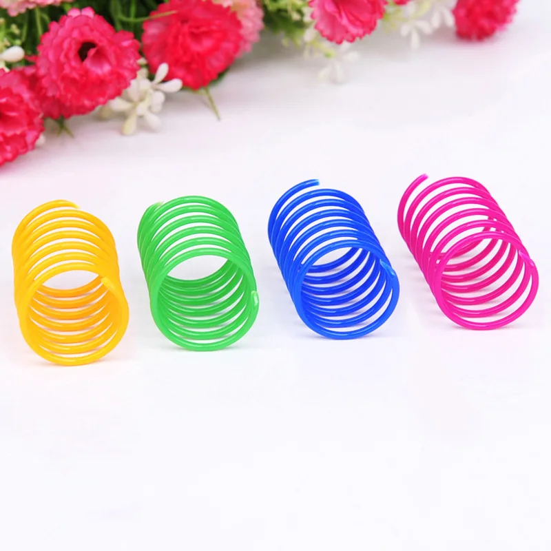 

8PCS Cat Spring Toy Creative Plastic Flexible Cat Coil Toy Cat Interactive Toy playing puzzle toy for cat