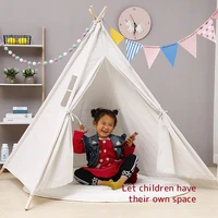 baby tents portable foldable game teepee cartoon cute indian childrens tent outdoor kids play house canvas cotton triangle tipi