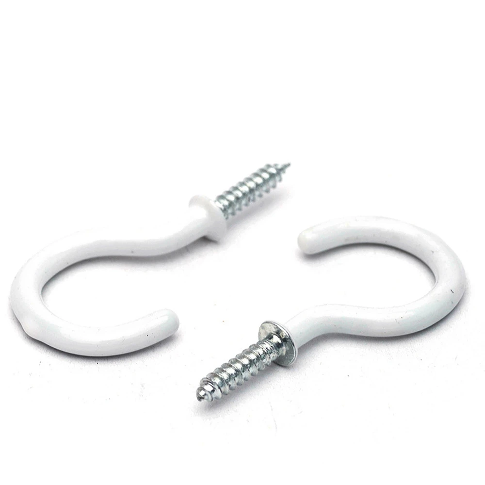 

10 Sheets Of Sheep Eye Screw Question Mark Hook Heavy Screw Ceiling Hook Environmental Protection Plastic Coated Hook