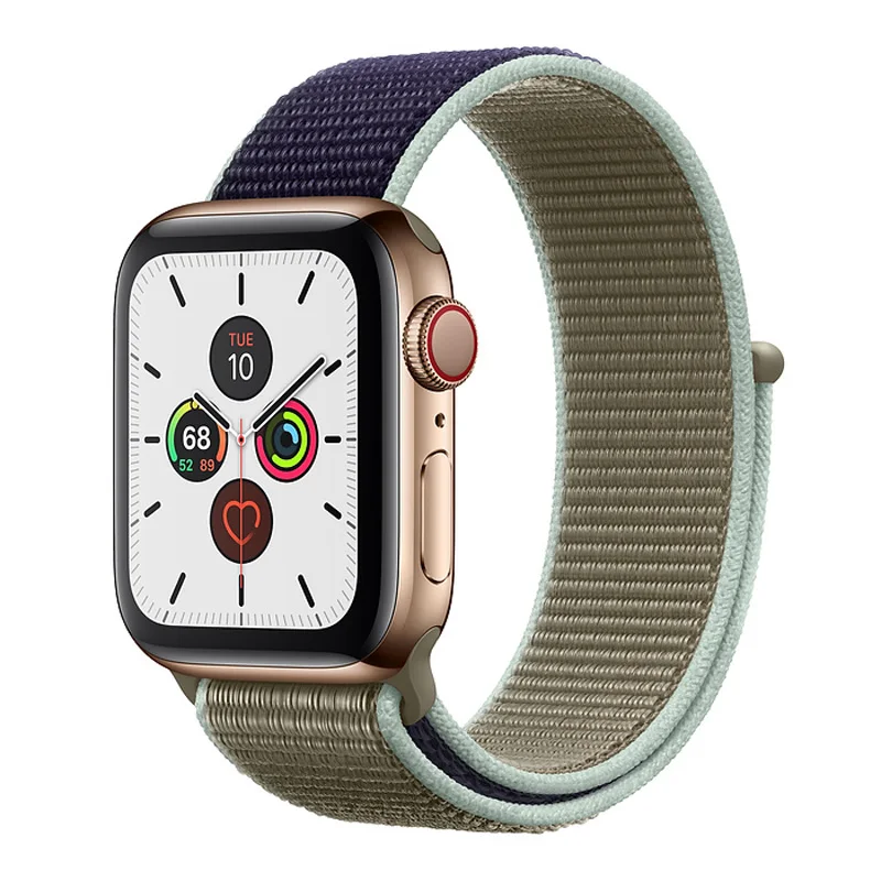 official Khaki Ремешок для apple watch 5 44 мм 40 мм 42 мм 38 мм iwatch Series 3 2 1 нейлоновый спортивный ремешок для часов Браслет apple watch 5 4 band - Цвет ремешка: official Khaki