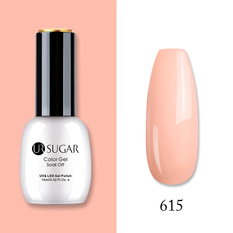 Ur Sugar, 15 мл, Цветной Гель-лак, гибридный лак для ногтей, для маникюра, УФ-светодиодный Полупостоянный гель для ногтей, впитывающий Гель-лак, базовое верхнее покрытие - Цвет: 615