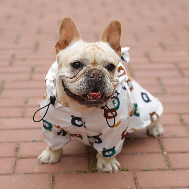 

French Bulldog Raincoat Puppy Waterproof Little Bear Clothes Dog Spring and Autumn thin summer small dog Raincoat