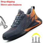 Кроссовки мужские рабочие, защитная обувь, стальной носок, защита от ударов, промышленные ботинки, рабочие ботинки, 2021