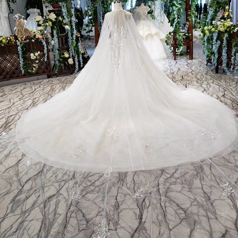 Индийское свадебное платье принцессы BGW 21311ht с накидкой круглым вырезом