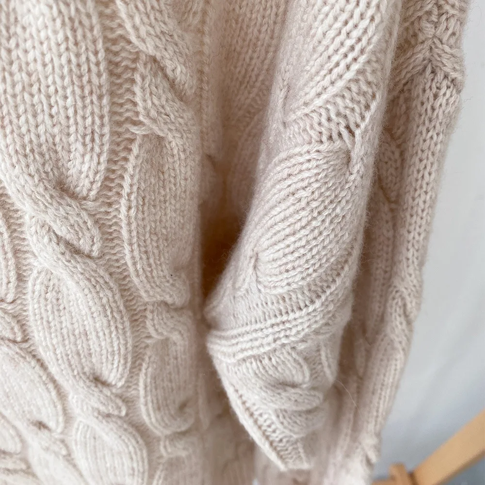 

Turtleneck Sweater Women Autumn Winter Twist Pattern Cashmere Long Sleeve Casual Pullover