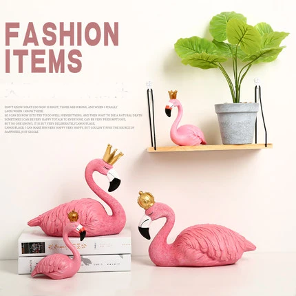 Flamingo Ornaments Home Decorations Resin Crafts Ins Girls Heart Bedroom Nordic Living Room Creative Furnishings Wedding Party | Дом и сад
