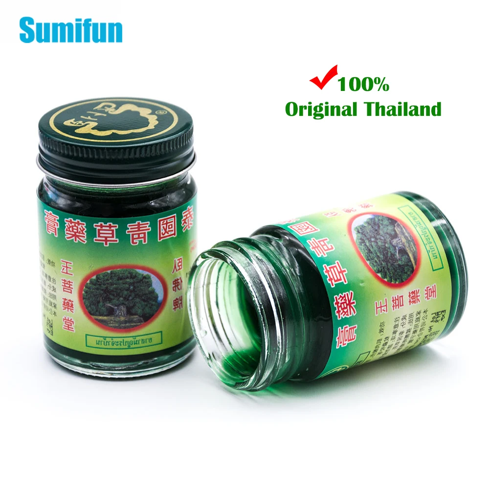 

100% Original Thailand Green Herbal Cream Refresh Anti-itch Cold Headache Mosquito Bites Dizziness Cough Abdomen Ointment 50g