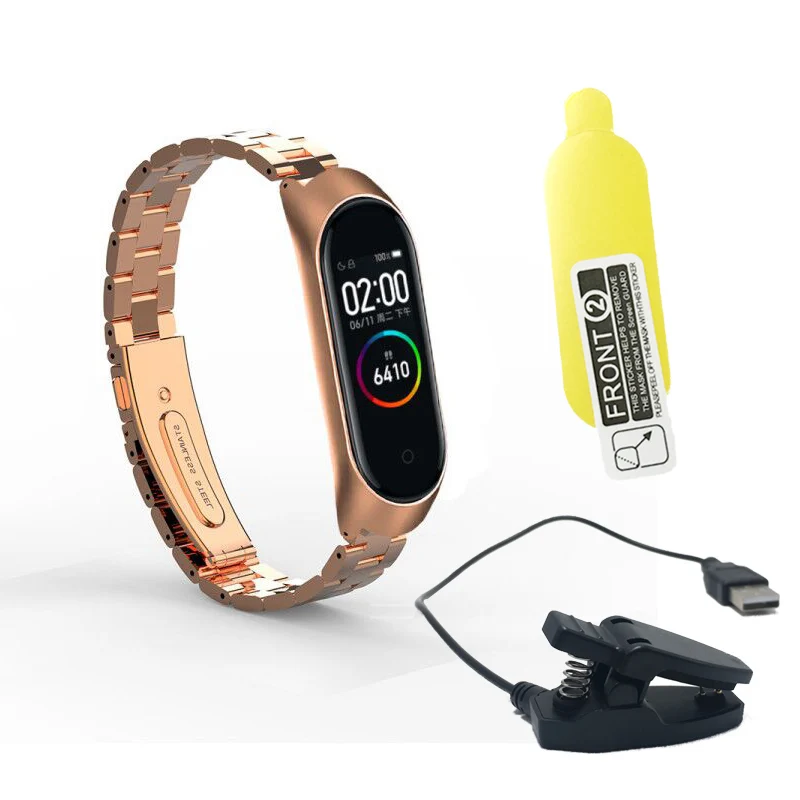 Новейший mi Band 4 браслет металлические Безвинтовые ремешки из нержавеющей стали Смарт часы ремни браслет для Xiaomi mi band 3 4 Pulseira