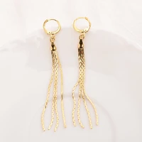 2021 trend new long tassel gold color dangle earrings for women wedding drop earrings fashion jewelry gifts